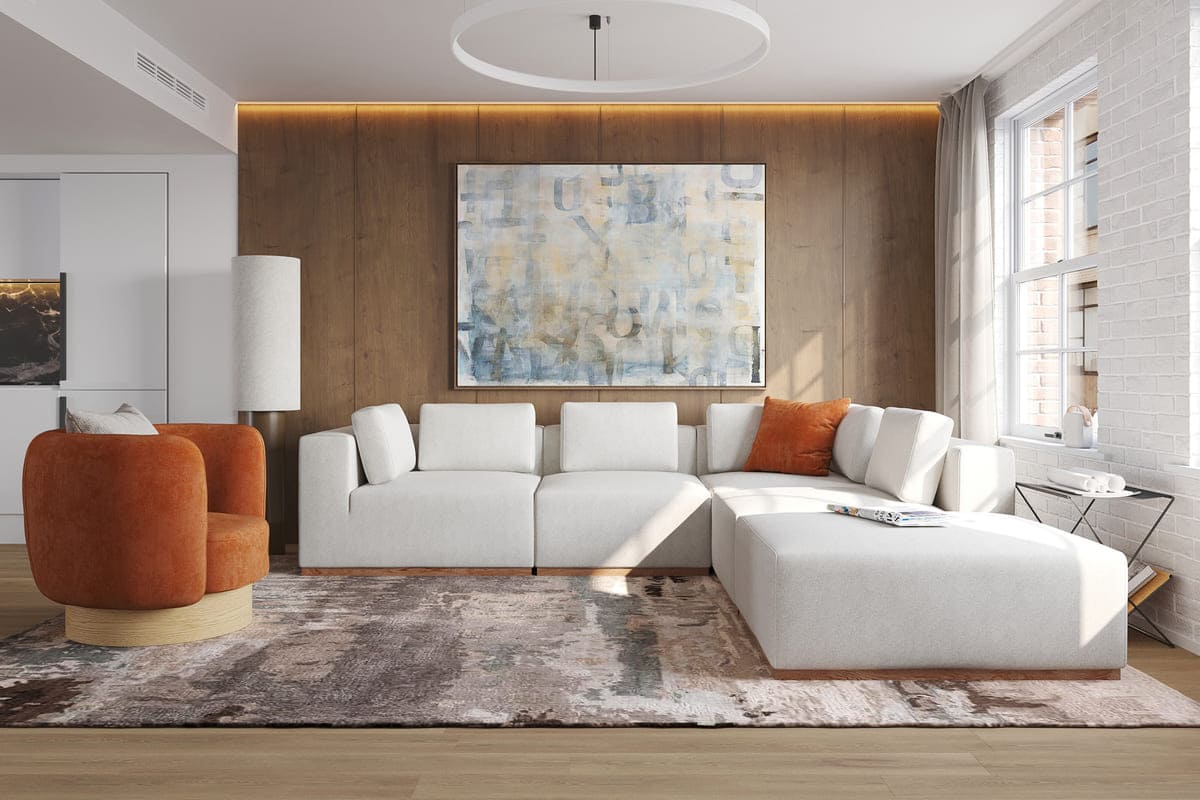 Emerson 4-pc Modular Sofa W/Ottoman