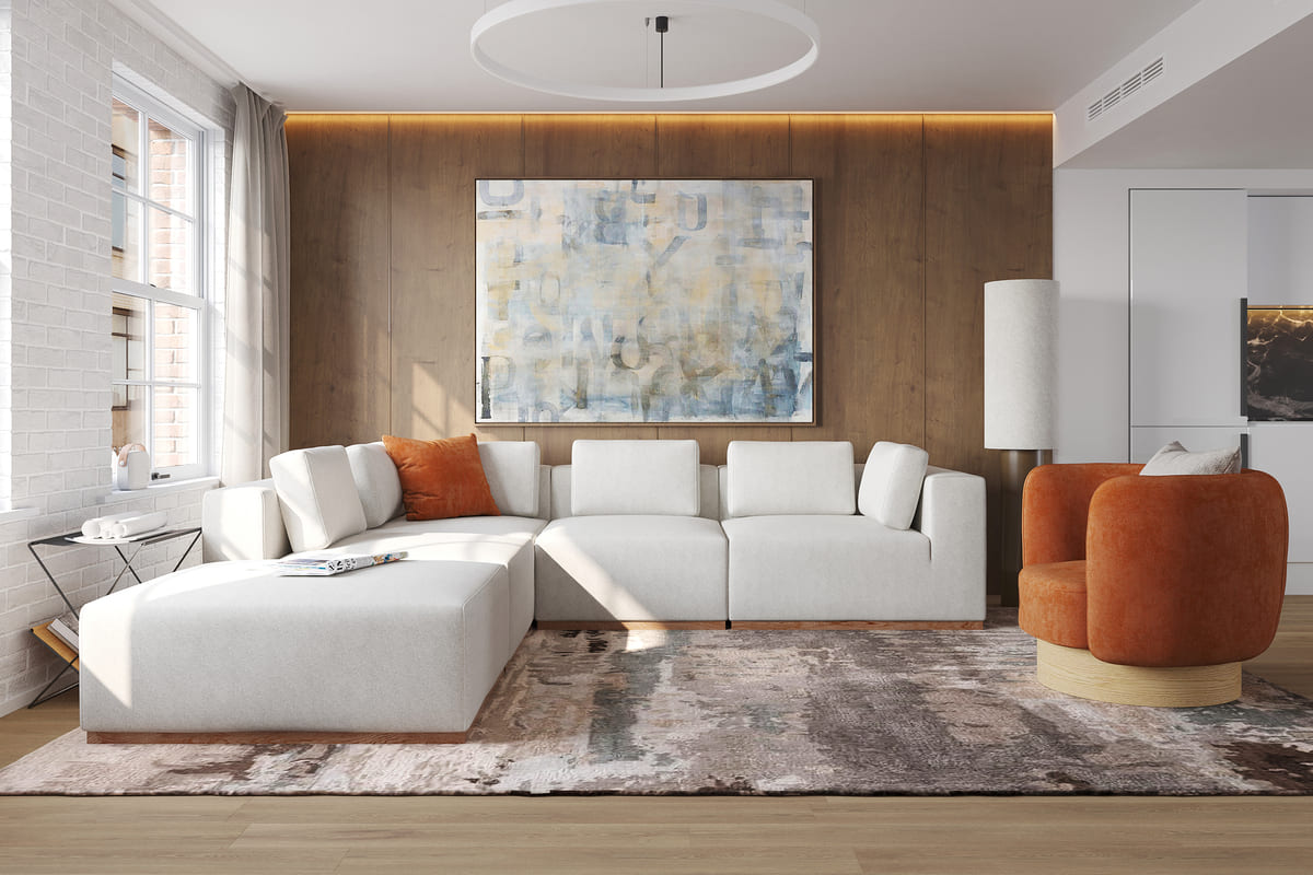 Emerson 4-pc Modular Sofa W/Ottoman