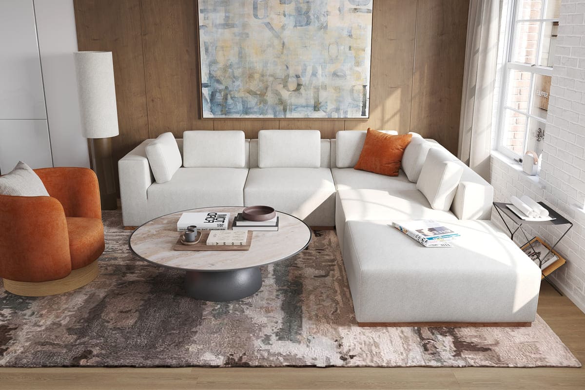 Emerson 4-pc Modular Sofa W/Ottoman