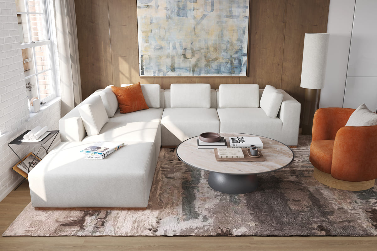 Emerson 4-pc Modular Sofa W/Ottoman