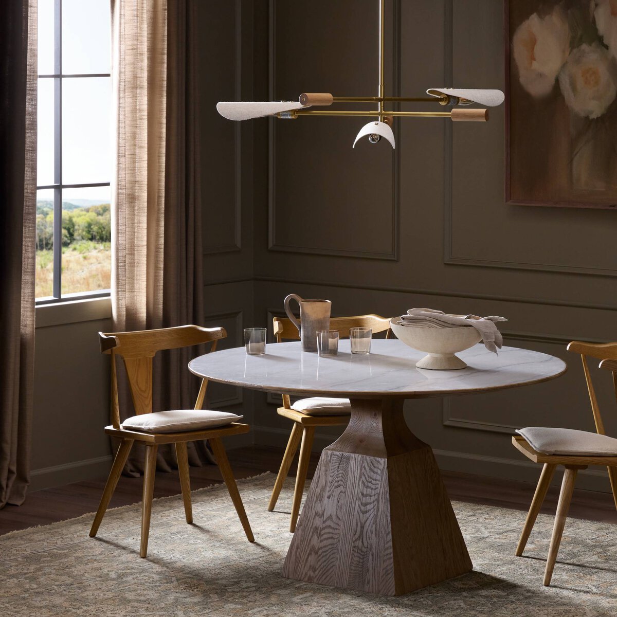 Sargon Dining Table - Honed White Marble - 223383-007_4