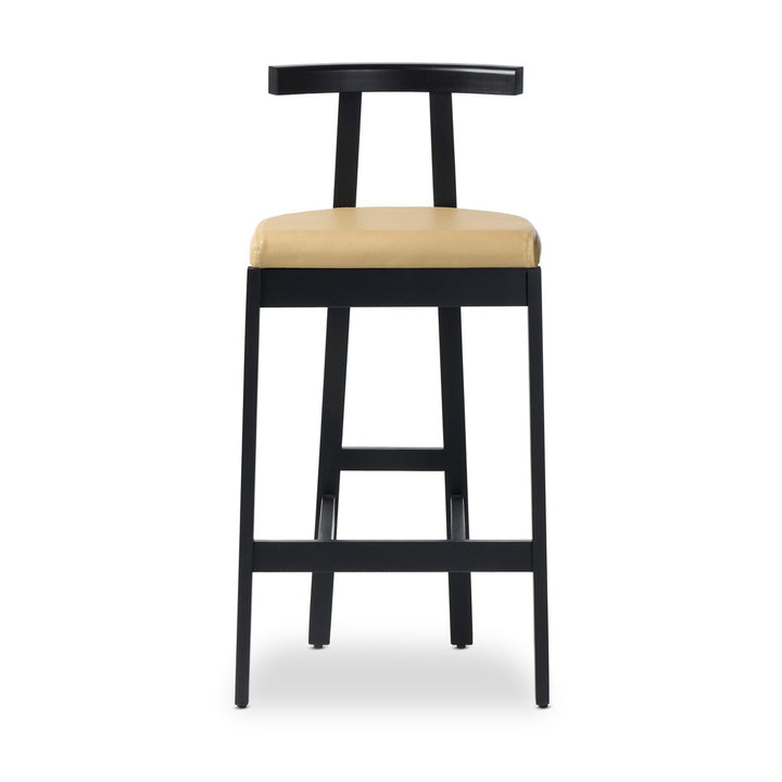 Tex Bar + Counter Stool - Natural Leather - Bar Stool - Black Rosa Morada - 225104-005_1