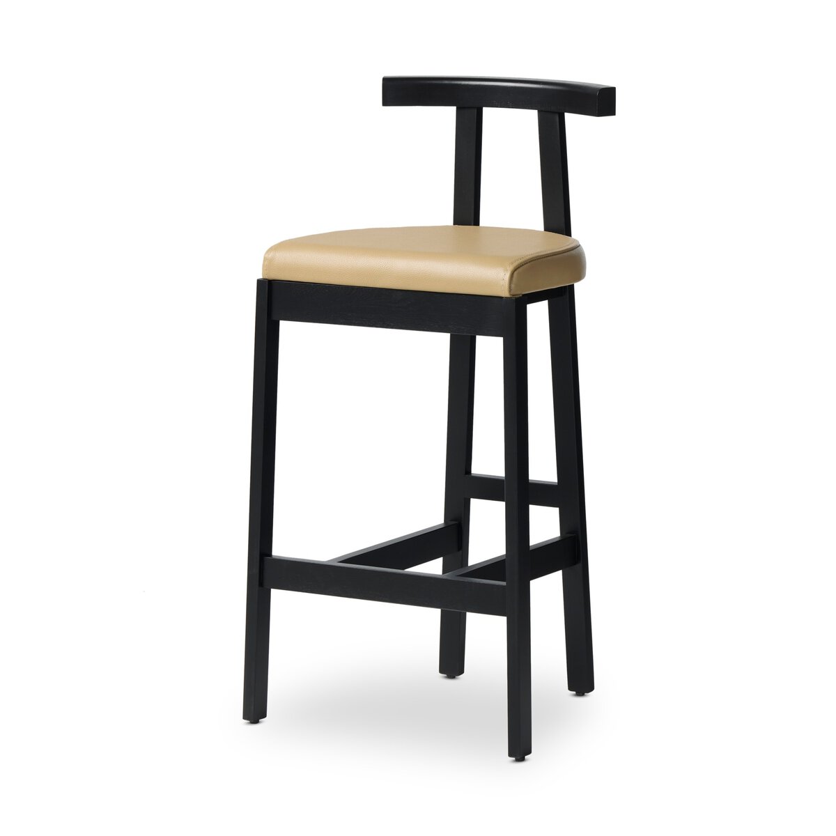 Tex Bar + Counter Stool - Natural Leather - Bar Stool - Black Rosa Morada - 225104-005_2