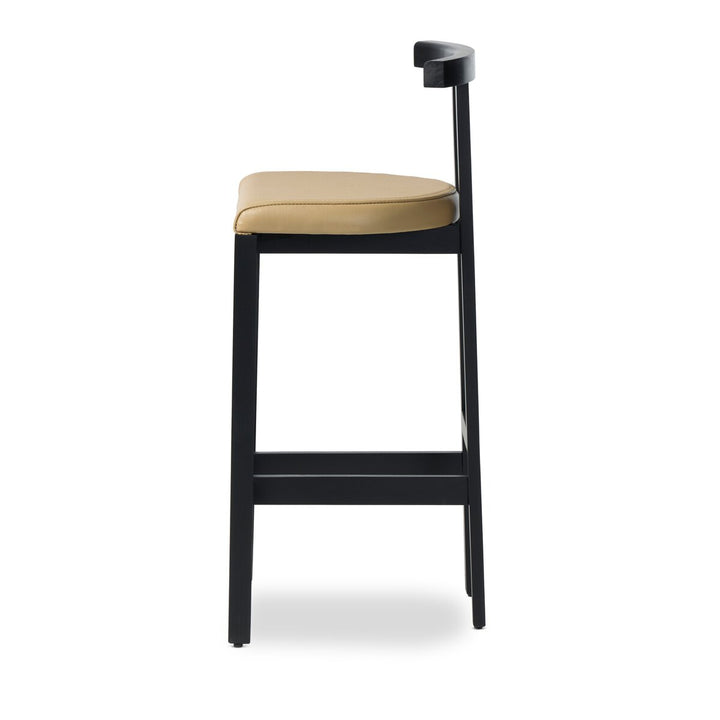 Tex Bar + Counter Stool - Natural Leather - Bar Stool - Black Rosa Morada - 225104-005_3