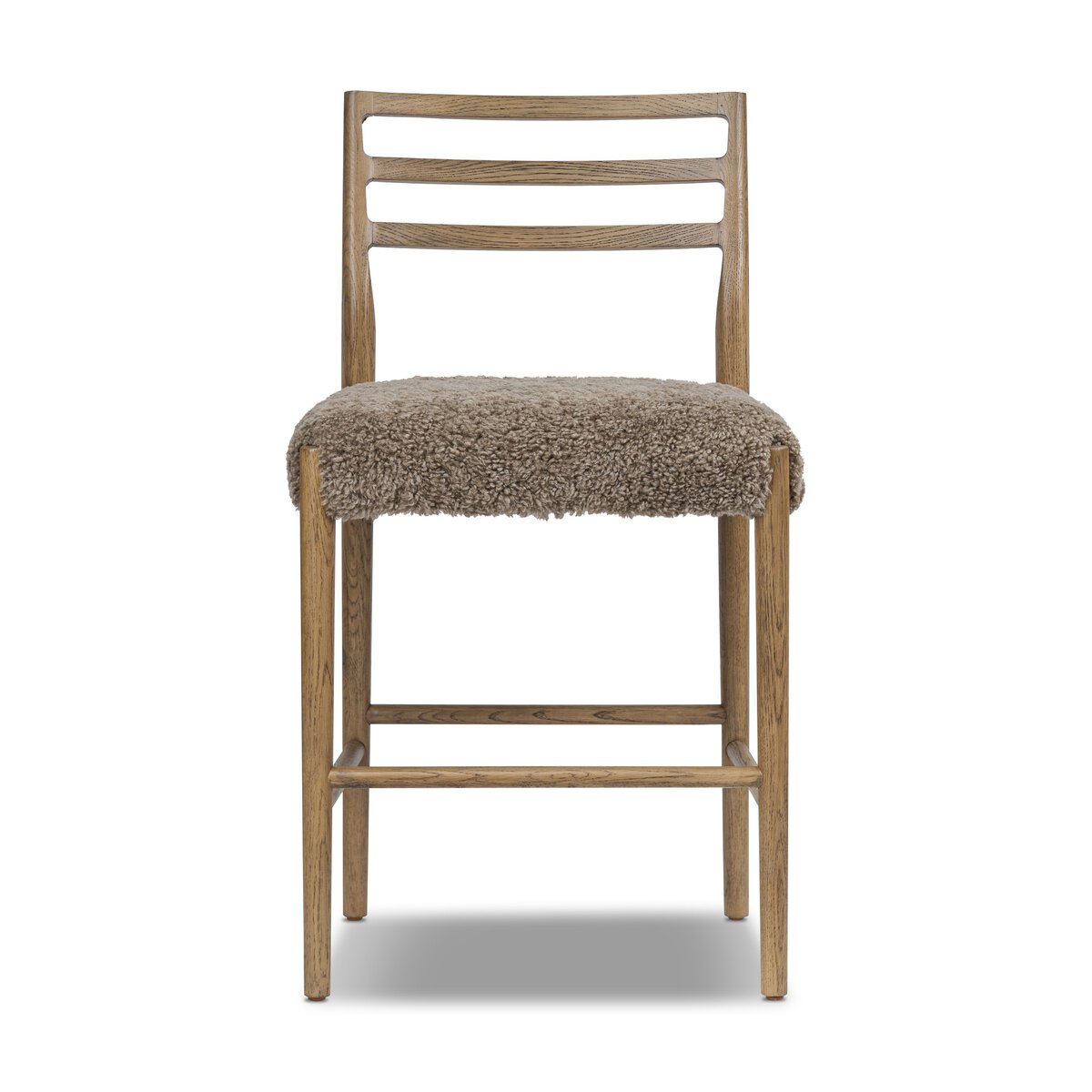 Glenmore Bar + Counter Stool - Taupe Shearling - Counter - Smoked Oak - 226032-034_1
