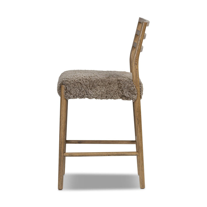 Glenmore Bar + Counter Stool - Taupe Shearling - Counter - Smoked Oak - 226032-034_3