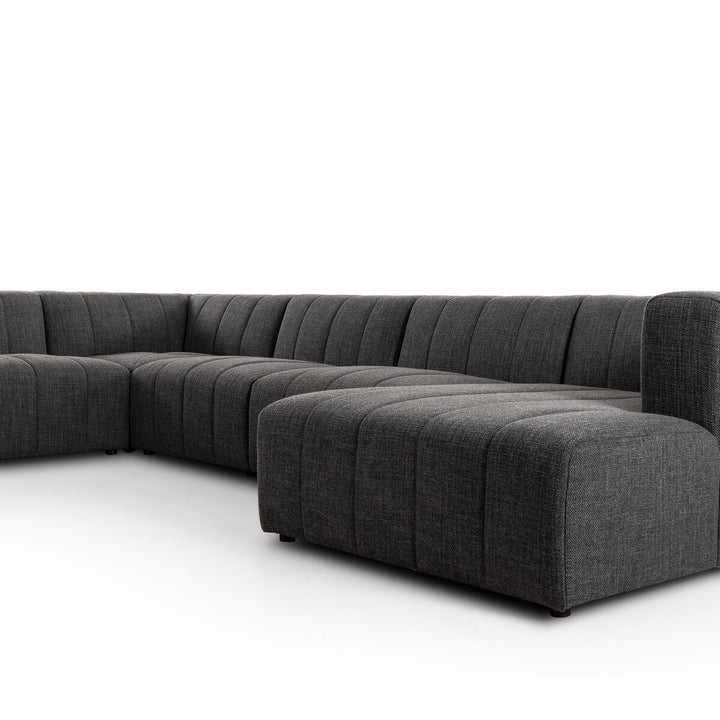 Langham Channeled 6-Piece Sectional - Right Chaise - Saxon Charcoal - 227473-005_4