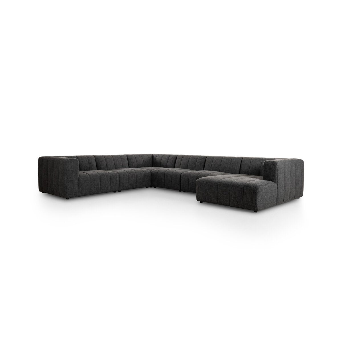 Langham Channeled 6-Piece Sectional - Right Chaise - Saxon Charcoal - 227473-005_2
