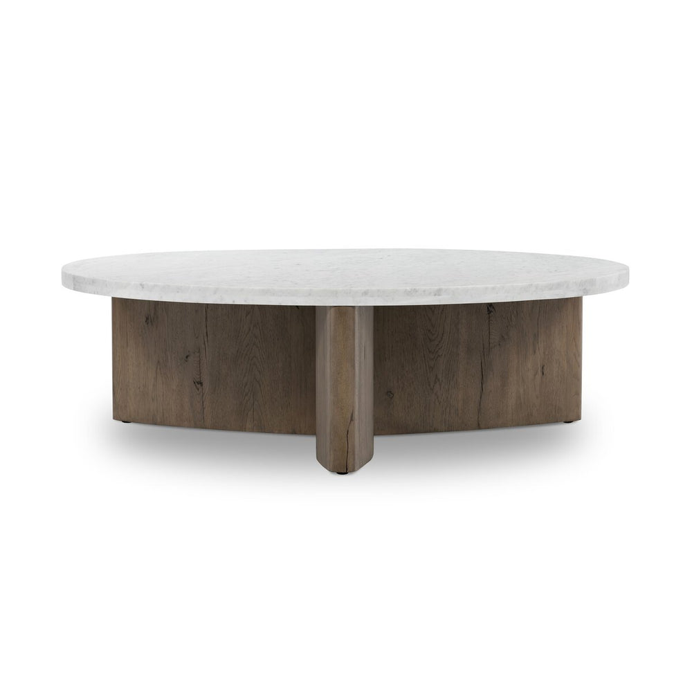 Toli Coffee Table - Italian White Marble - Rustic Grey Veneer - 228121-002_1