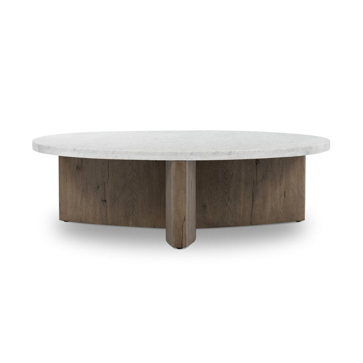Toli Coffee Table - Italian White Marble - Rustic Grey Veneer - 228121-002_1