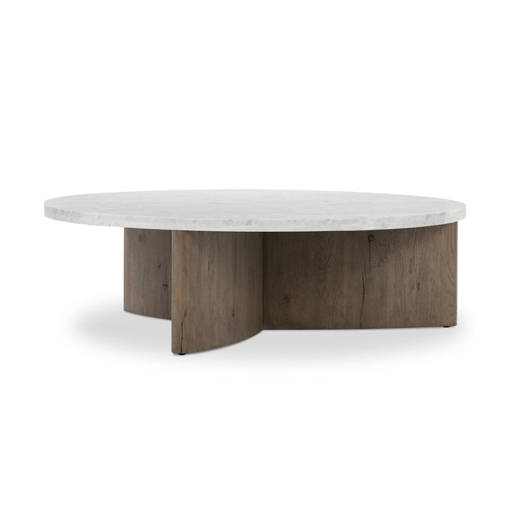 Toli Coffee Table - Italian White Marble - Rustic Grey Veneer - 228121-002_3