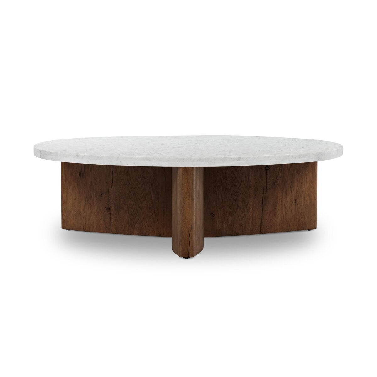 Toli Coffee Table - Italian White Marble - Rustic Fawn Veneer - 228121-008_2