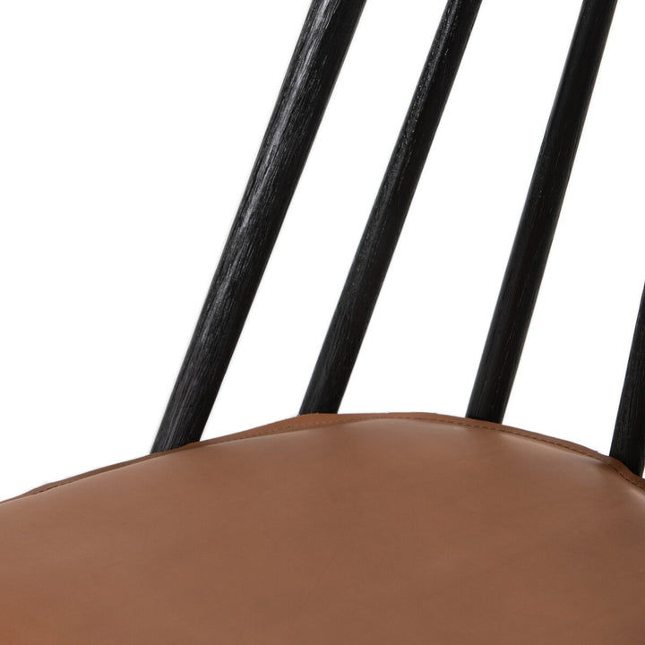 Lewis Windsor Chair - Black Oak - Whiskey Saddle - 228386-017_5