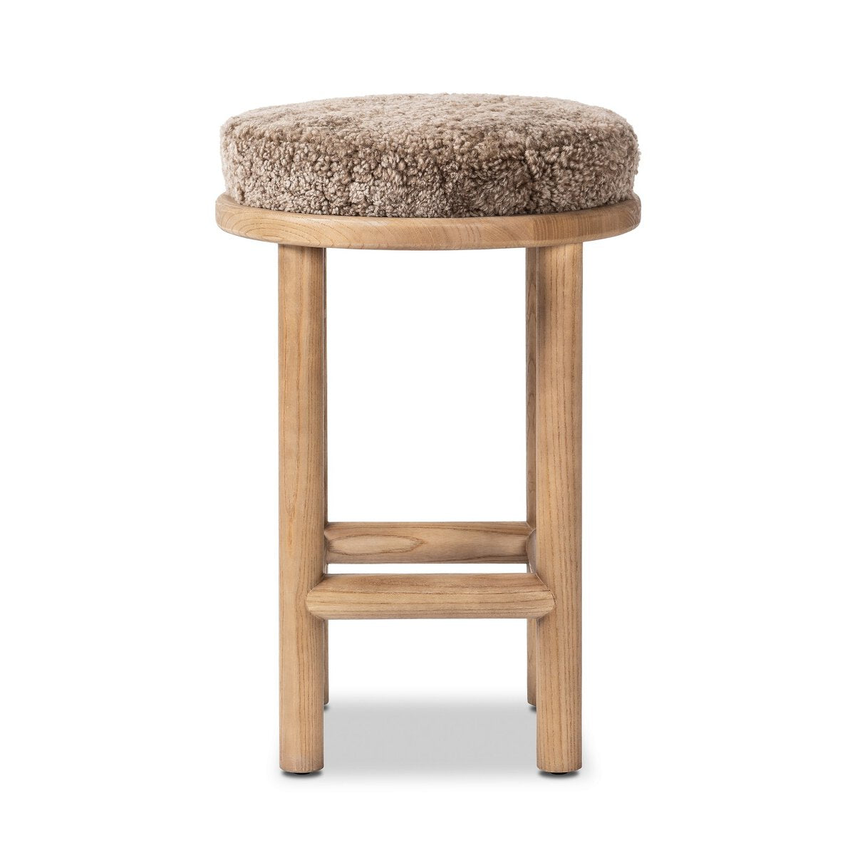 Saldino Bar + Counter Stool - Taupe Shearling - Counter - 228599-008_1