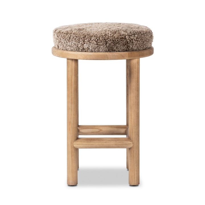 Saldino Bar + Counter Stool - Taupe Shearling - Counter - 228599-008_1
