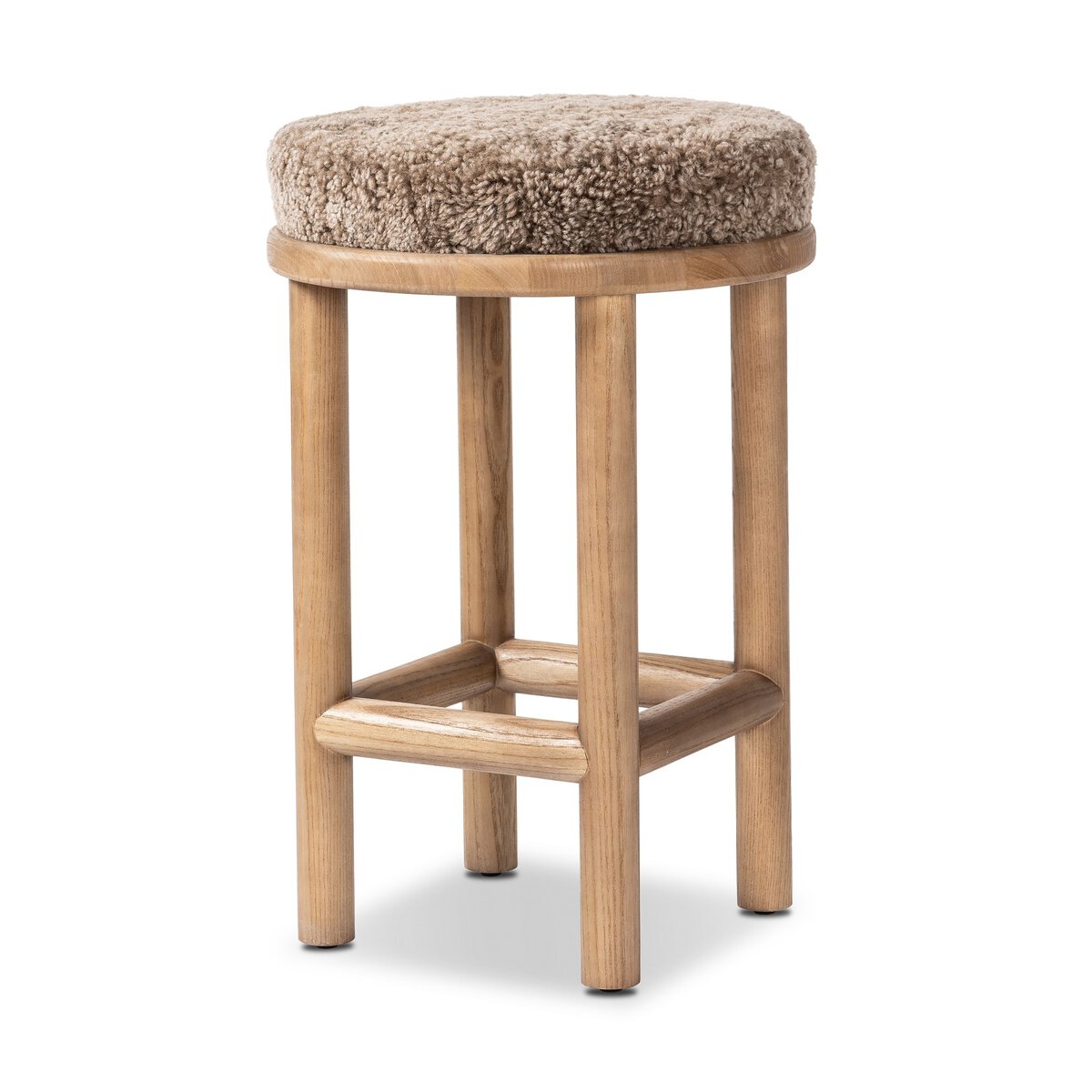 Saldino Bar + Counter Stool - Taupe Shearling - Counter - 228599-008_2