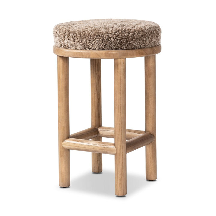 Saldino Bar + Counter Stool - Taupe Shearling - Counter - 228599-008_2