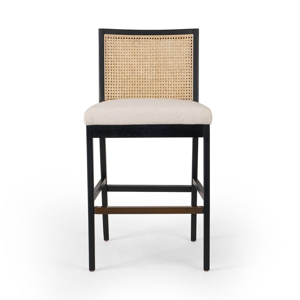 Antonia Cane Armless Bar + Counter Stool - Savile Flax - Bar - Brushed Ebony - 229202-009_1