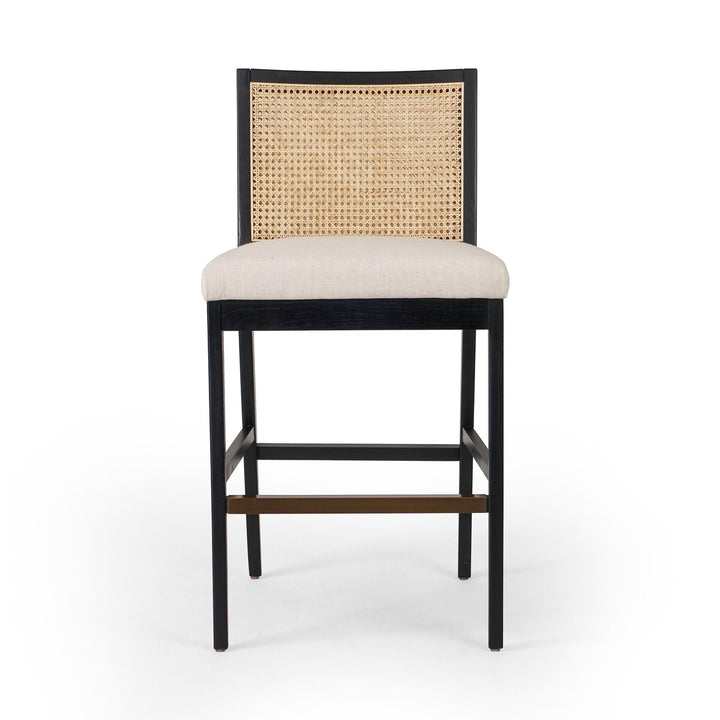 Antonia Cane Armless Bar + Counter Stool - Savile Flax - Bar - Brushed Ebony - 229202-009_1
