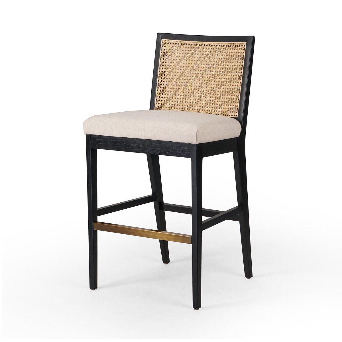 Antonia Cane Armless Bar + Counter Stool - Savile Flax - Bar - Brushed Ebony - 229202-009_2