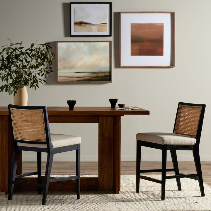 Antonia Cane Armless Bar + Counter Stool - Savile Flax - Counter - Brushed Ebony - 229202-010_4