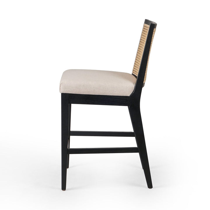 Antonia Cane Armless Bar + Counter Stool - Savile Flax - Counter - Brushed Ebony - 229202-010_3