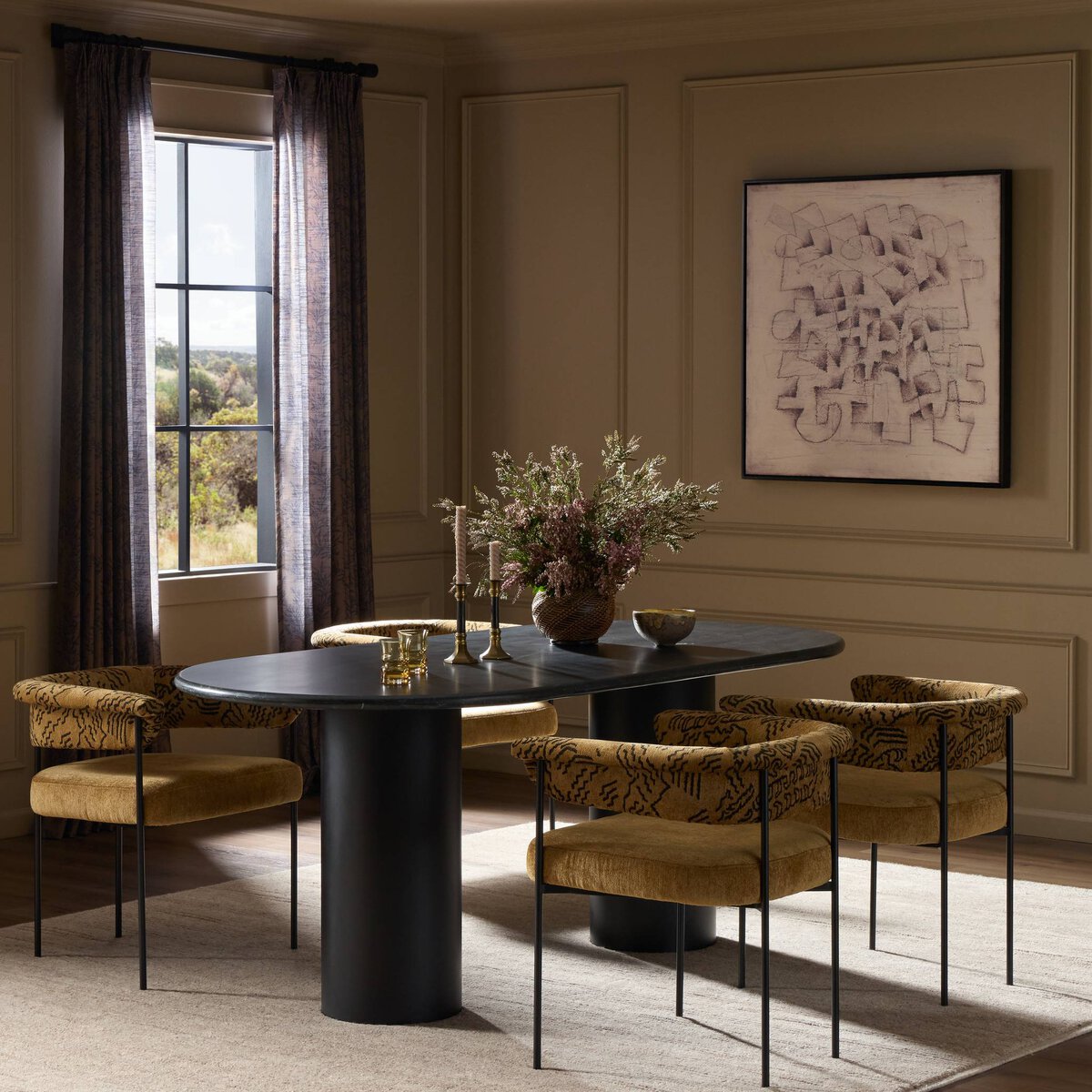 Belle Oval Dining Table - Black Marble - 229499-002_4