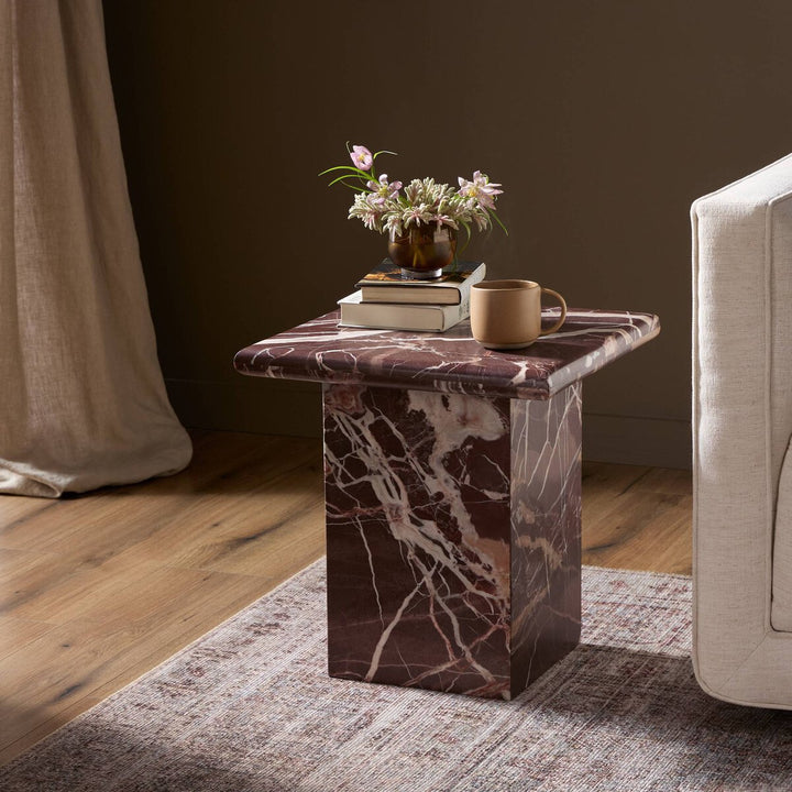 Arum End Table - Merlot Marble - 229632-003_4