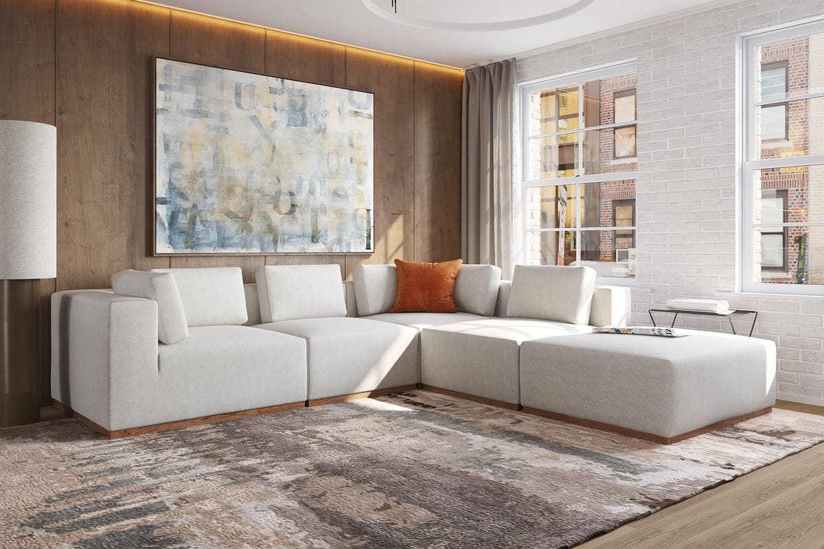 Emerson 4-pc Modular Sofa W/Ottoman