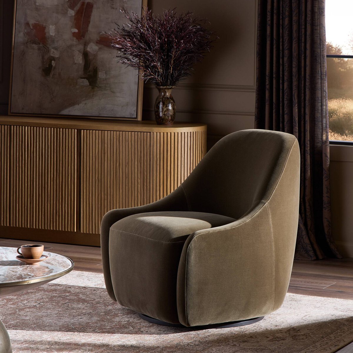 Levi Swivel Chair - Surrey Olive - 231505-004_4