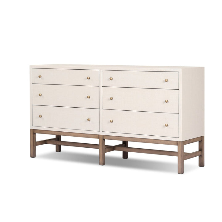 Fiona 6 Drawer Dresser - Ivory Painted Raffia - 233278-002_2