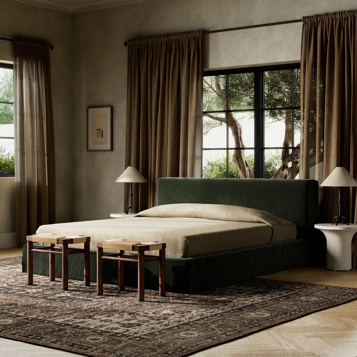 Aidan Slipcover Bed - King - Brussels Pine - 234707-007_4