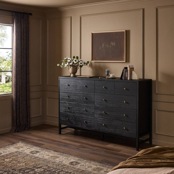 Sullivan 10 Drawer Dresser - Brushed Black Acacia Solid - 235837-002_4