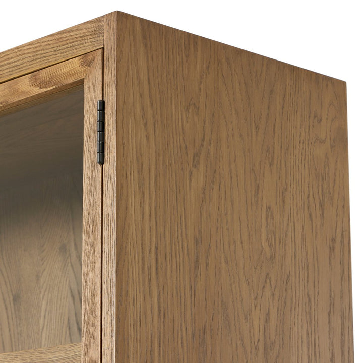 Millie Panel and Glass Door Cabinet - Drifted Oak Solid - 235949-002_7