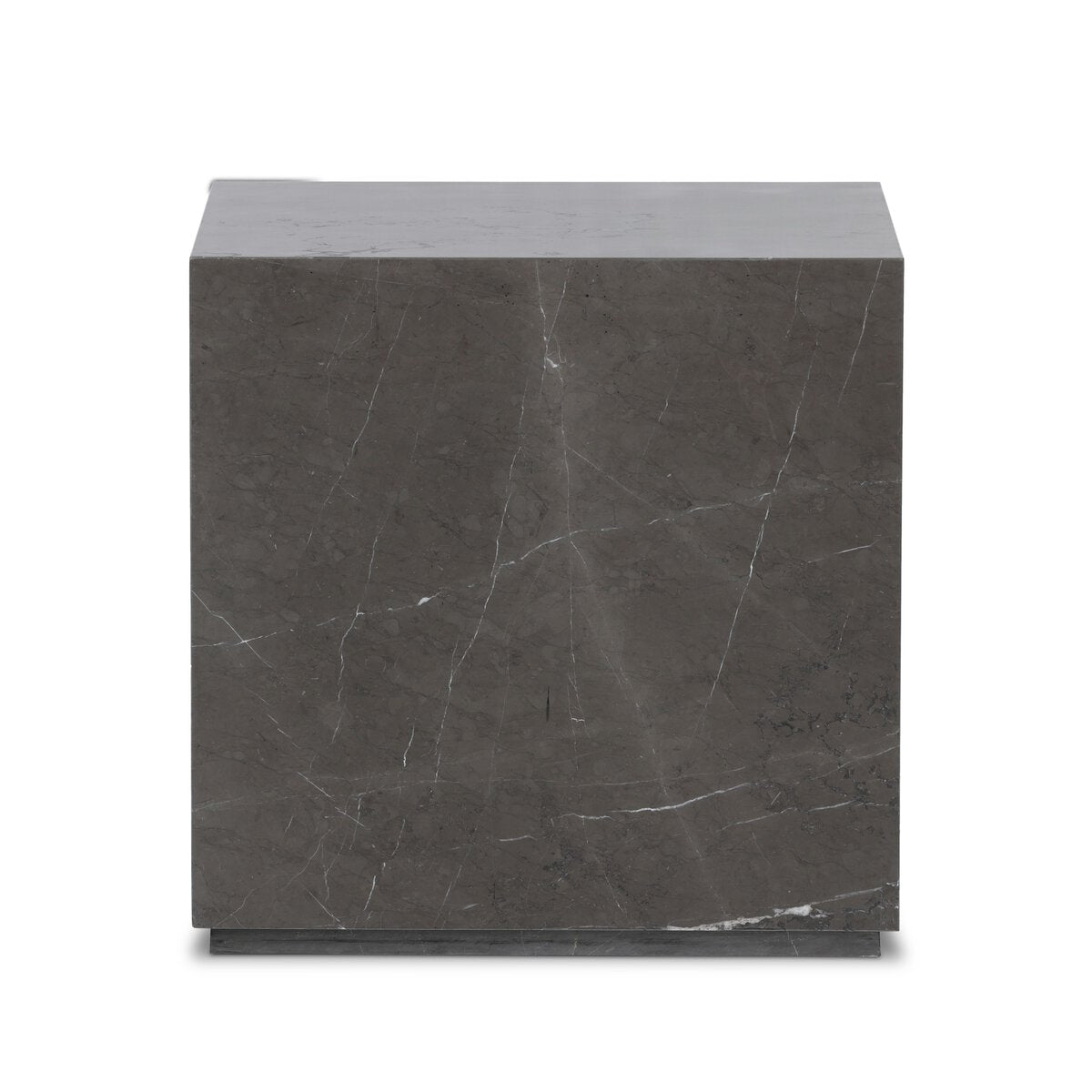 Modern Marble Plinth End Table - Grey Italian Marble - 236045-004_6