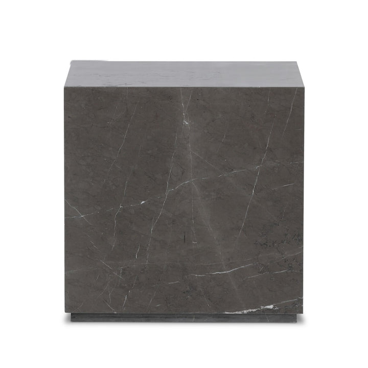 Modern Marble Plinth End Table - Grey Italian Marble - 236045-004_6
