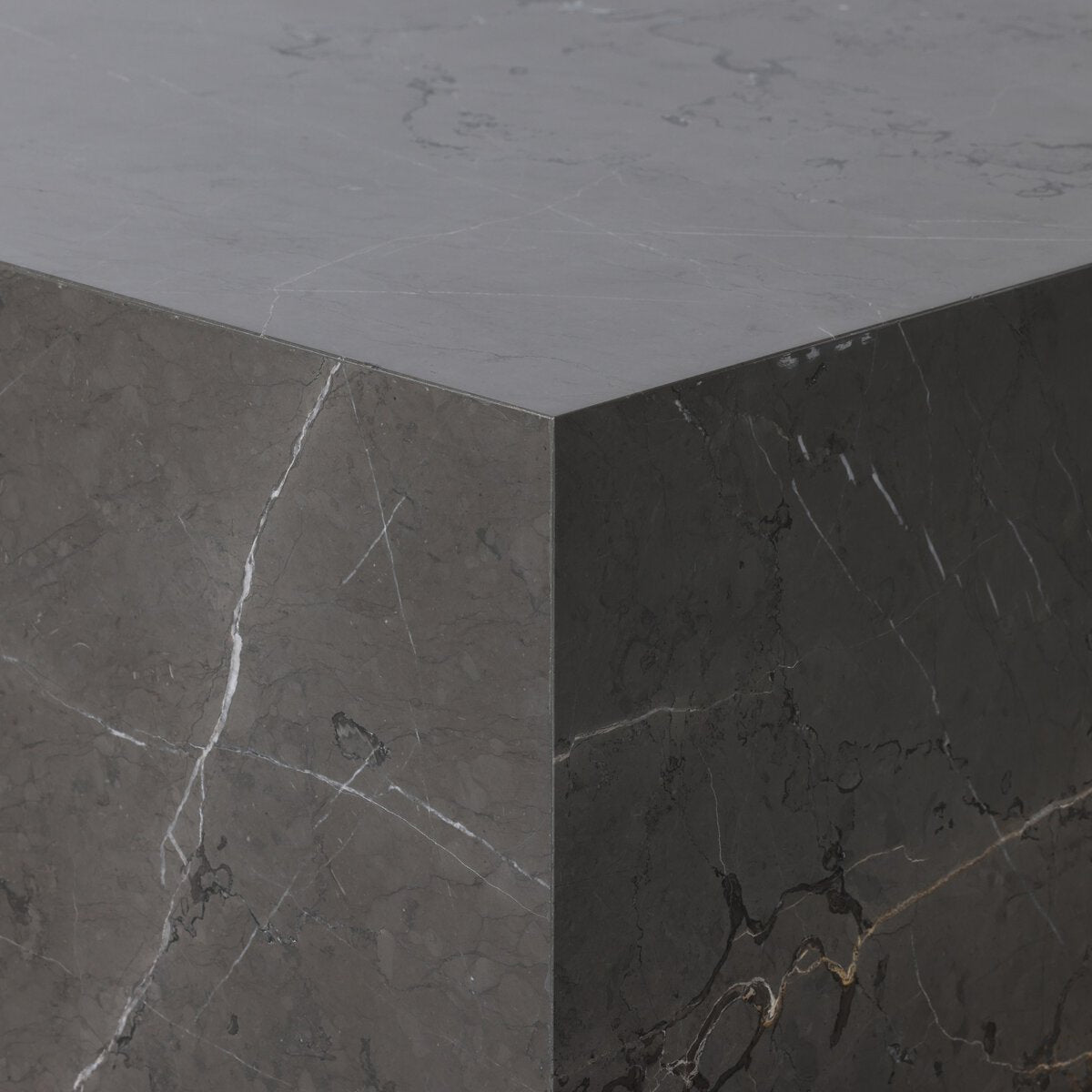 Modern Marble Plinth End Table - Grey Italian Marble - 236045-004_7