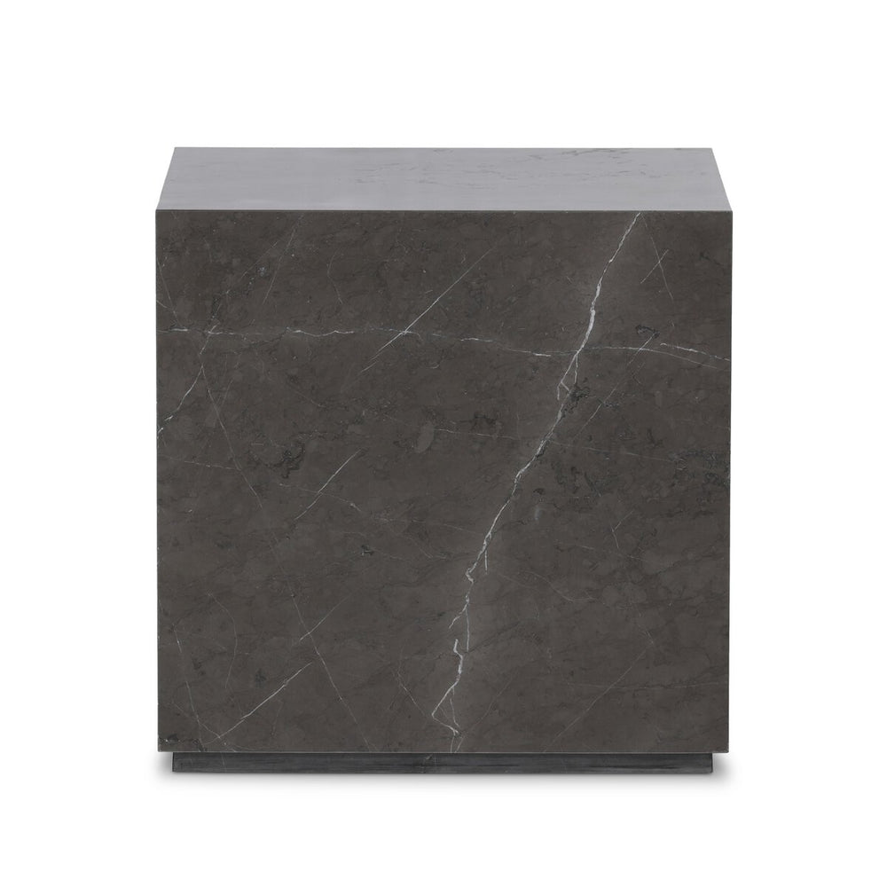 Modern Marble Plinth End Table - Grey Italian Marble - 236045-004_1