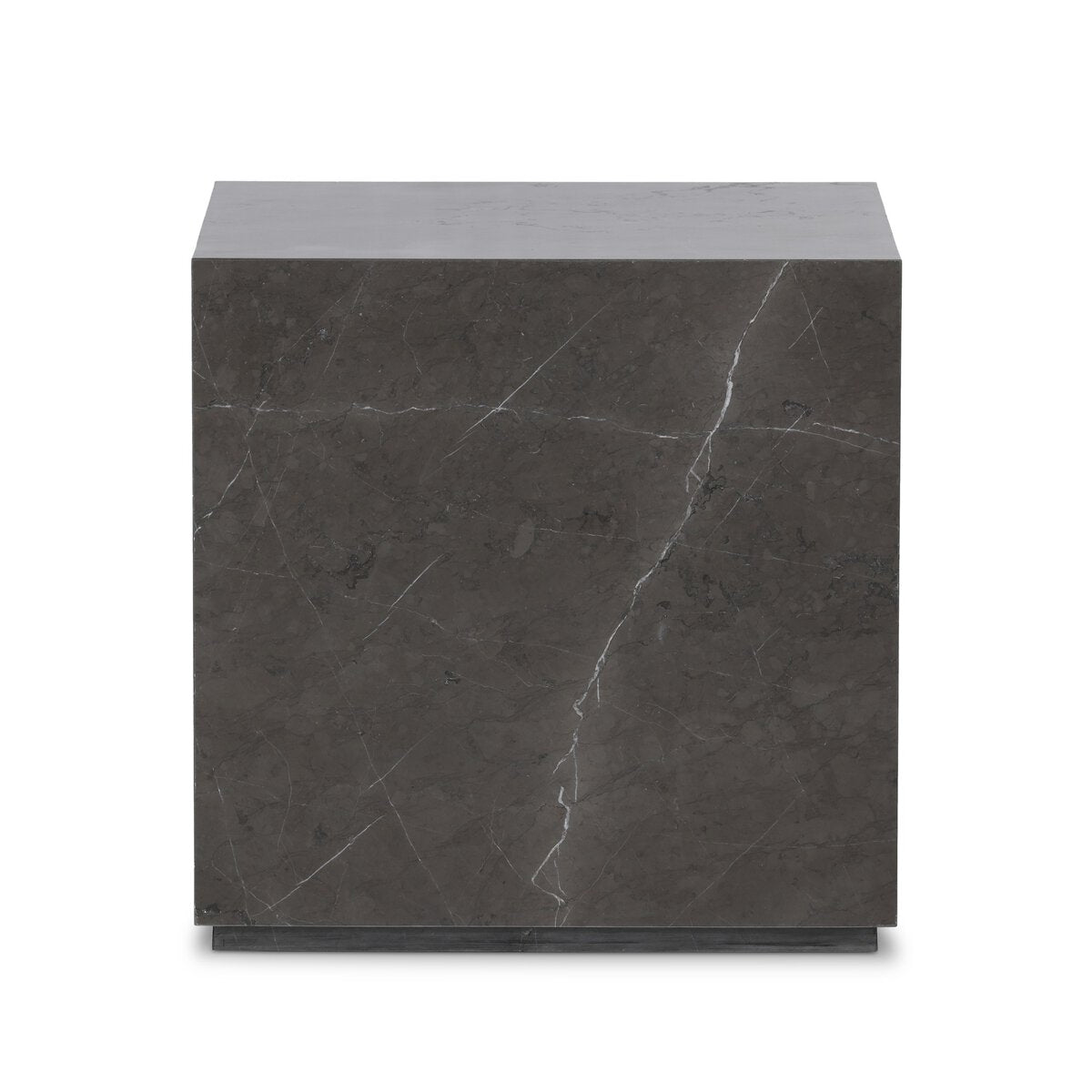 Modern Marble Plinth End Table - Grey Italian Marble - 236045-004_1