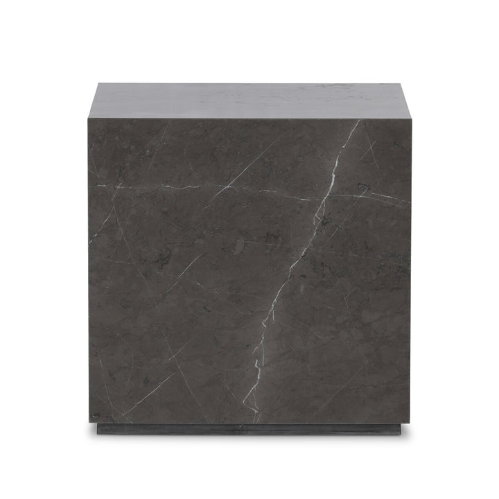 Modern Marble Plinth End Table - Grey Italian Marble - 236045-004_1