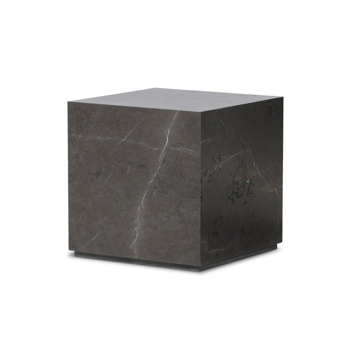 Modern Marble Plinth End Table - Grey Italian Marble - 236045-004_2