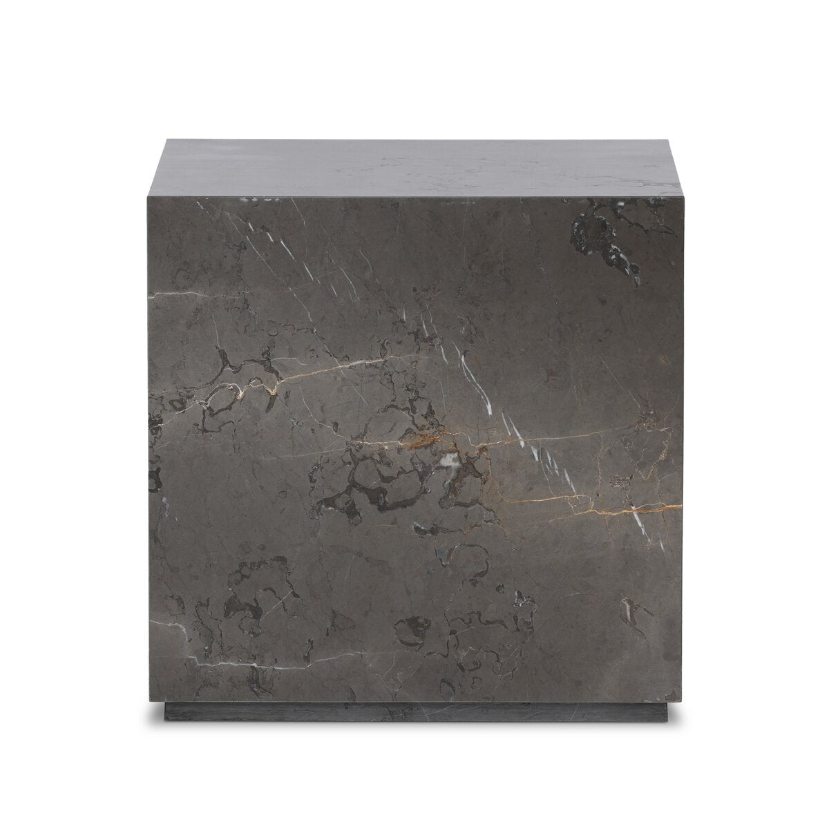 Modern Marble Plinth End Table - Grey Italian Marble - 236045-004_3