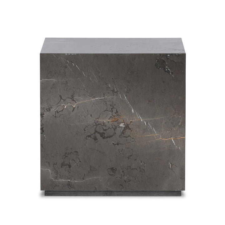 Modern Marble Plinth End Table - Grey Italian Marble - 236045-004_3