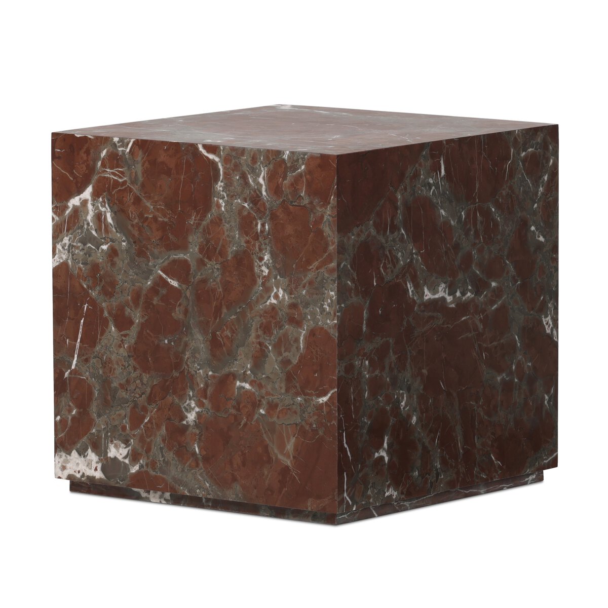 Modern Marble Plinth End Table - Smoke and Russet Marble - 236045-006_2