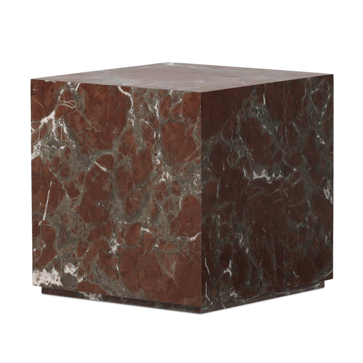 Modern Marble Plinth End Table - Smoke and Russet Marble - 236045-006_2
