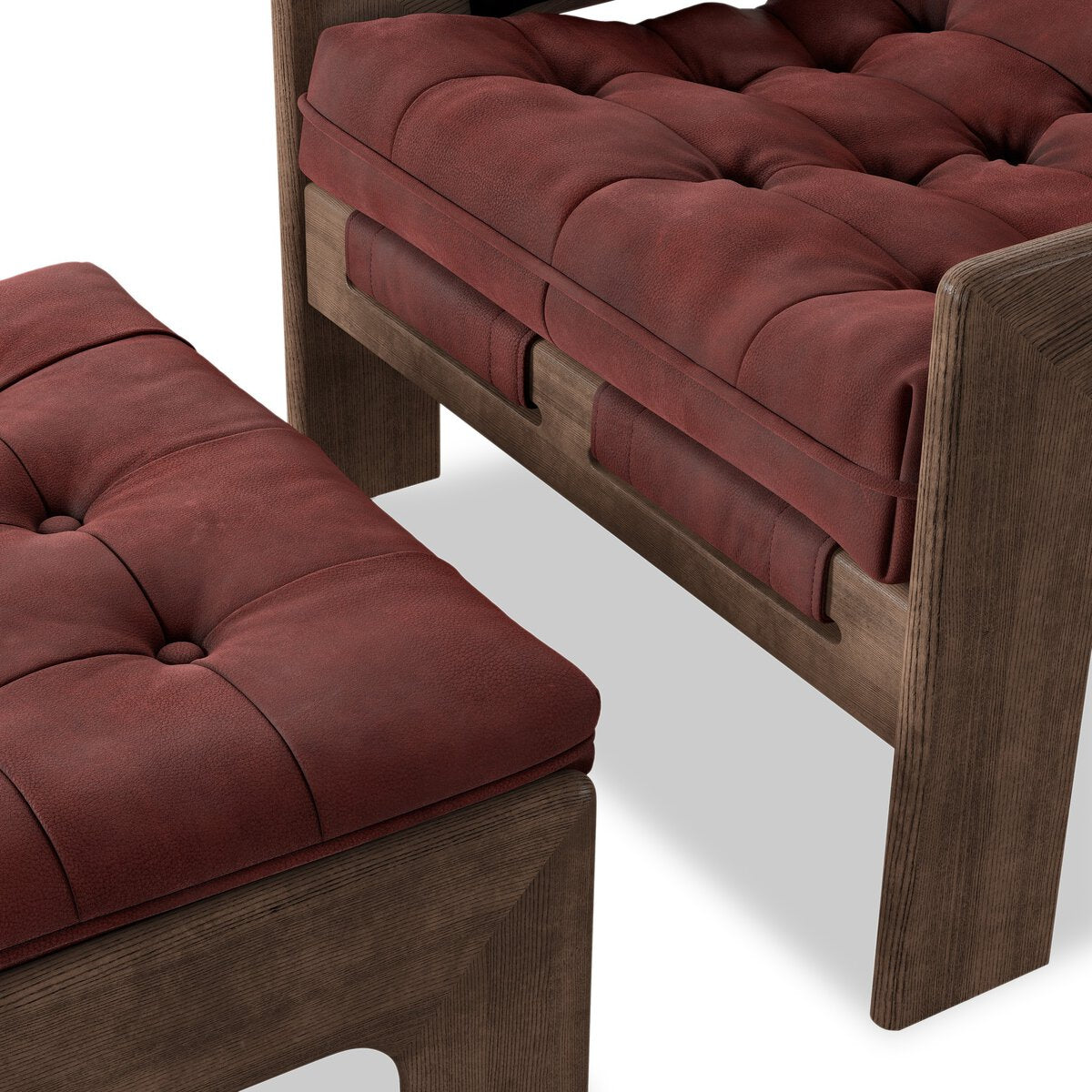 Halston Chair With Ottoman - Nubuck Burgundy - 237803-007_7