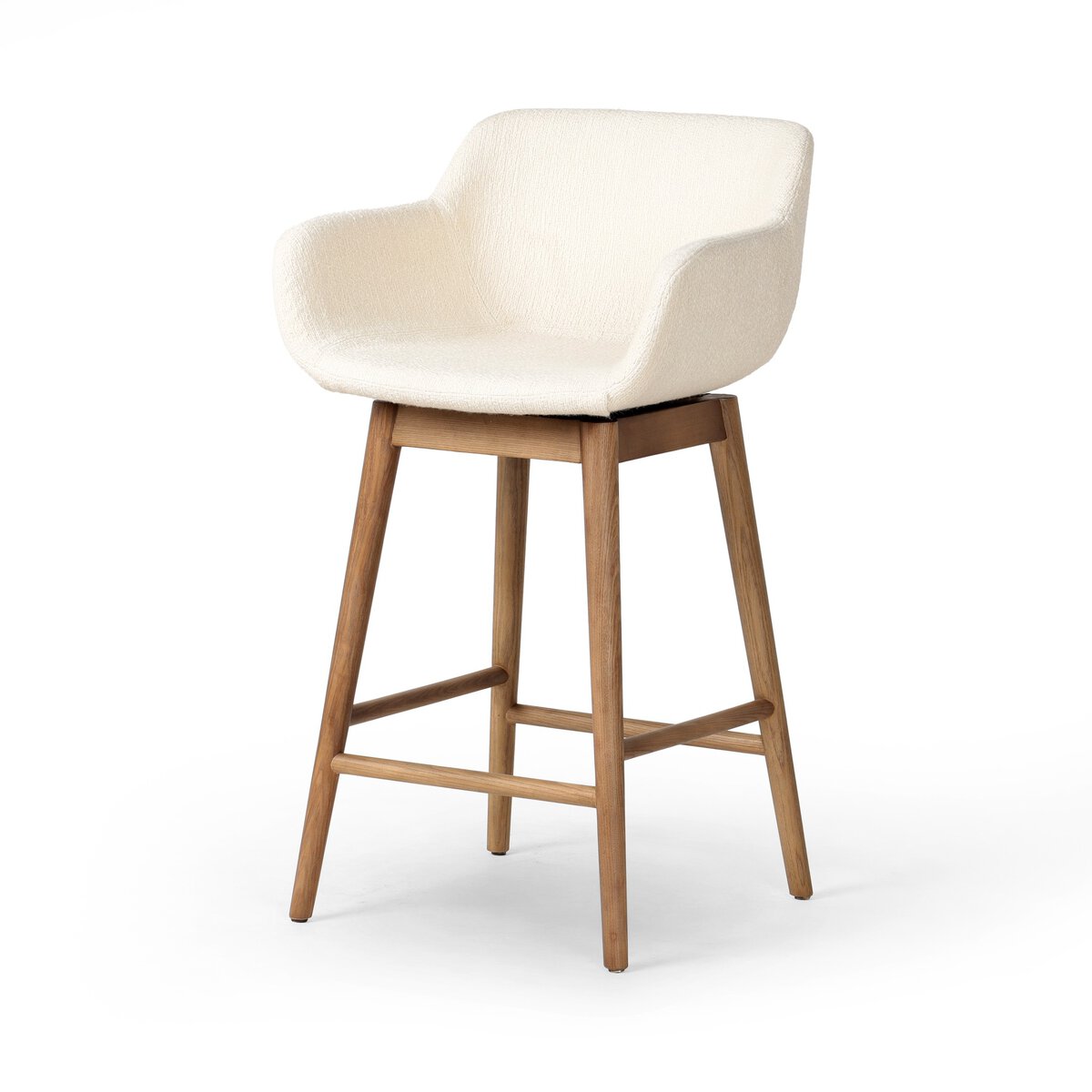 Hannah Swivel Bar + Counter Stool - Kerbey Ivory - Counter - 237909-004_2