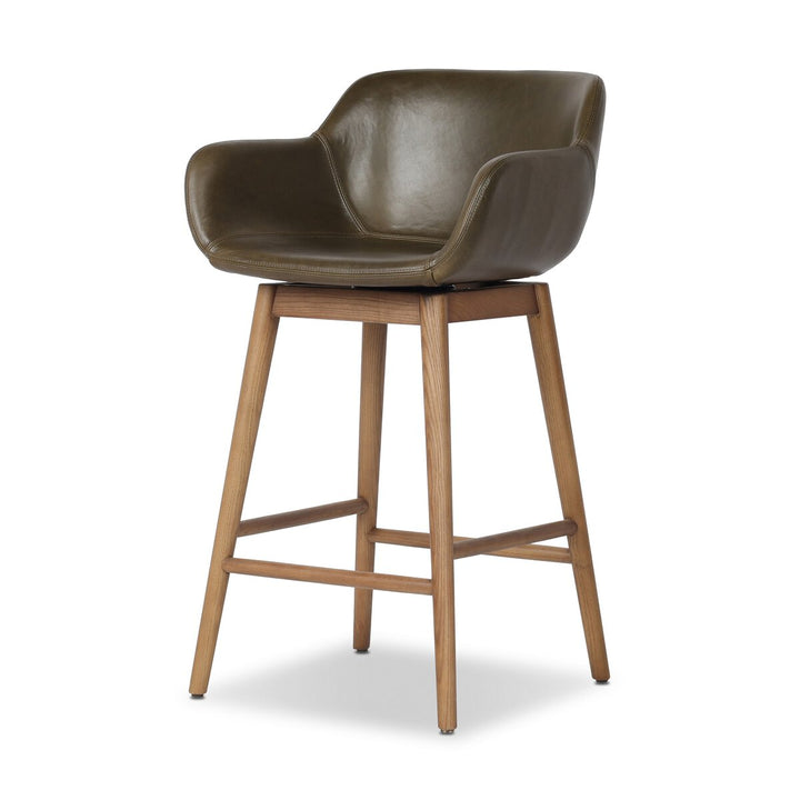 Hannah Swivel Bar + Counter Stool - Dulane Moss - Counter - 237909-014_2