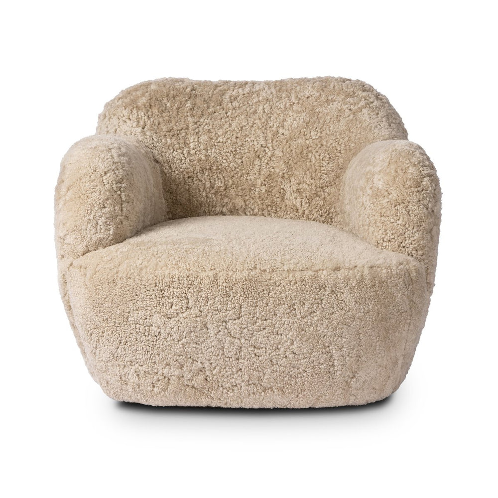 Julius Swivel Chair - Beige Shearling - 239124-015_1