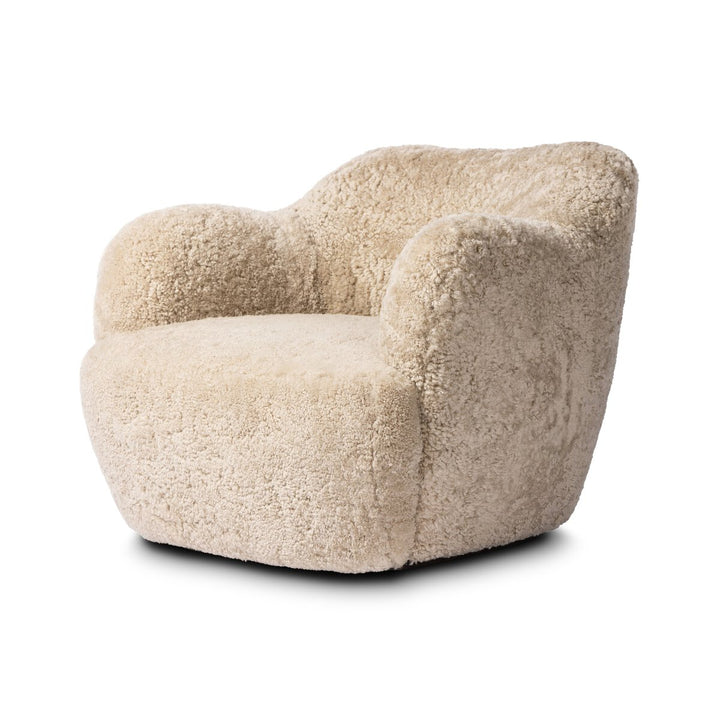 Julius Swivel Chair - Beige Shearling - 239124-015_2